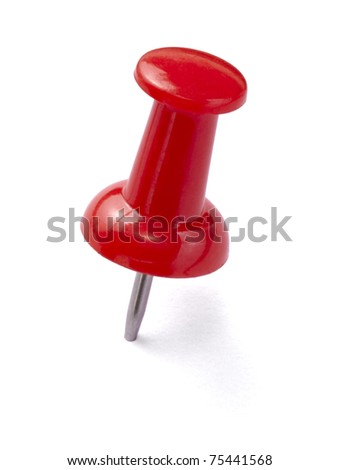 close up of a pushpin on white background with clipping path Royalty-Free Stock Photo #75441568
