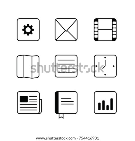 Linear square simple icon with different style