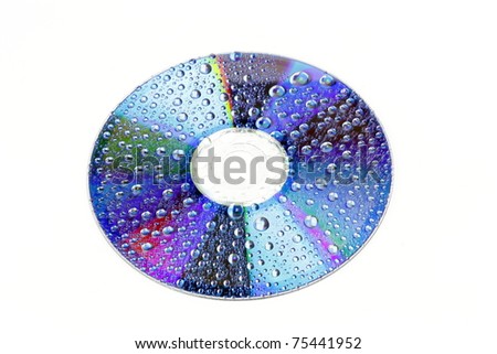 DVD disc with water droplets