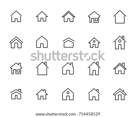 Simple collection of home related line icons. Thin line vector set of signs for infographic, logo, app development and website design. Premium symbols isolated on a white background.