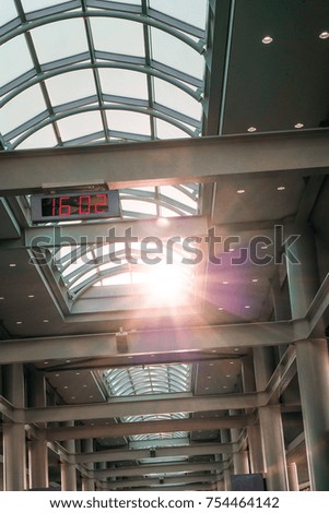 Clock at an international airport