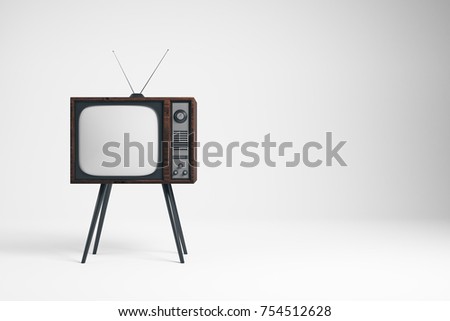 Obsolete TV on white background. Mock up, 3D Rendering 