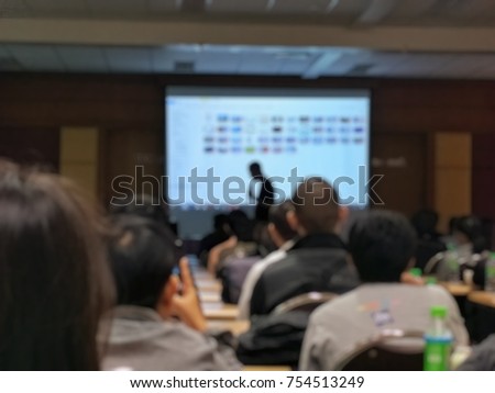 Picture of the Conference over online business in blurred effect