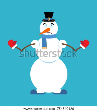 Snowman oops. New Year and Christmas vector illustration