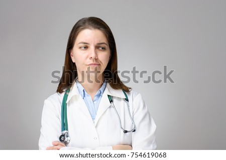 Portrait of a disappointed female doctor
