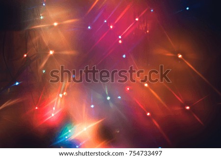 Abstract disco background in 80s style, multicolored blurry lights