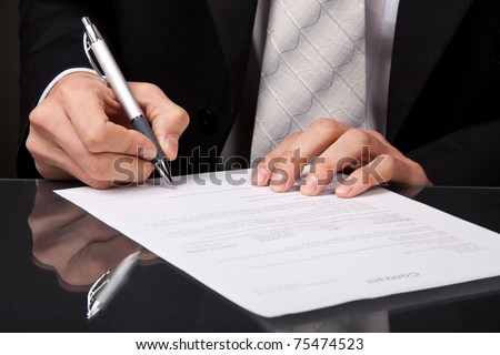 Businessman working with documents sign up contract