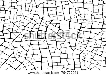 The cracks texture white and black. Vector background.puzzle