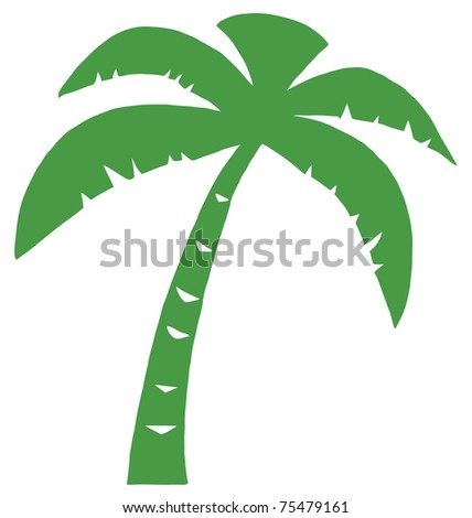 Green Palm Three Silhouette