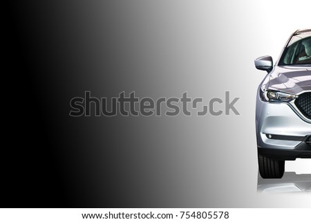 car on drak background for customers. Using wallpaper or background for transport and automotive image.