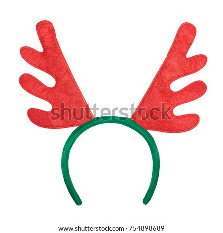 Christmas antlers of a deer isolated on white background