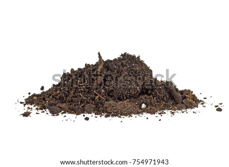 Pile of soil isolated on white background Royalty-Free Stock Photo #754971943