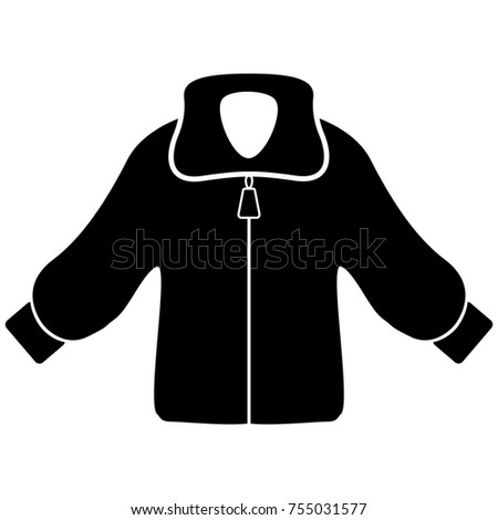 Silhouette of a winter jacket, Vector illustration