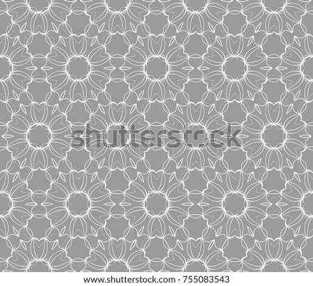 Seamless Vector modern pattern geometric flower textile print, stylish background, monochrome fashion design, bed sheets or pillow pattern