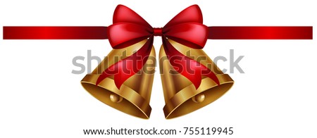Christmas bells with ribbon