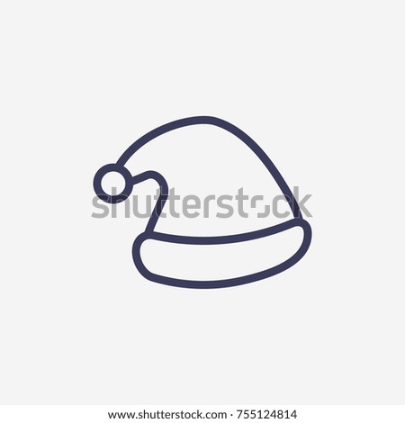 Outline santa's hat icon illustration vector symbol