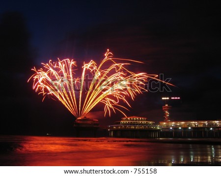 Picture of the international fireworks festival in Scheveningen, the Netherlands, 2004