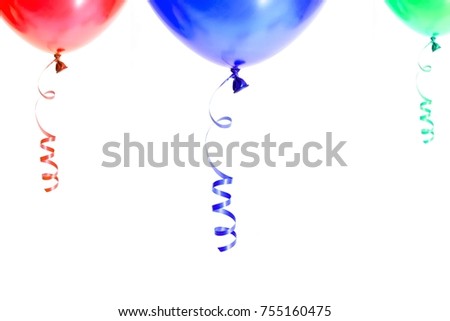 A studio photo of party balloons