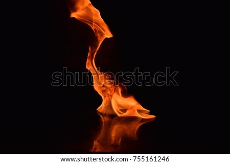 Abstract Fire flames isolated on black background