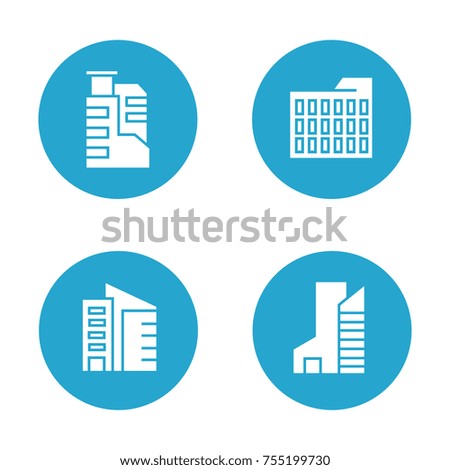 Building icons in blue button
