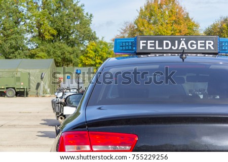 blue light bar from a civil feldjaeger, military police car
