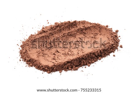 Heap of healthy cocoa powder on white background