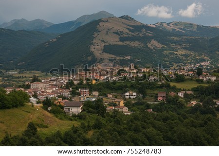 Photo of Montereale mountain village in Abruzzo, Italy