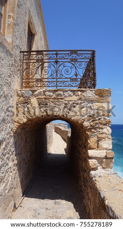 Photo from iconic medieval castle of Monemvasia, Mani, Laconia, Greece
