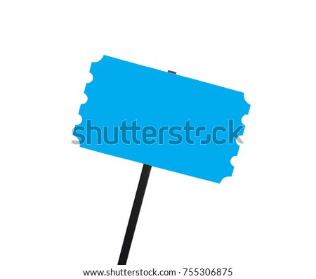 Blank Blue Road Sign Isolated on white background