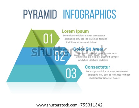 Pyramid infographic template with four elements, vector eps10 illustration Royalty-Free Stock Photo #755311342