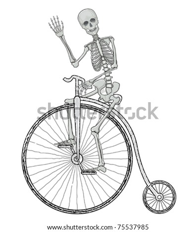 Sceleton on a bike