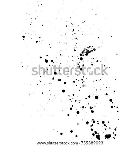 vector black monochrome ink paint splashes and splatters decorative realistic texture isolated on white background
