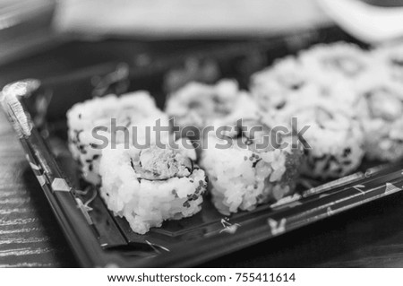 Assorted plate of sushi and sashimi