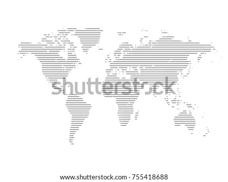 World map line.All elements are separated Abstract linear polygonal background. Vector illustration EPS 10 . Royalty-Free Stock Photo #755418688