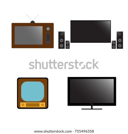 TVs, retro TV, home cinema, monitor, stylish vector illustration EPS10
