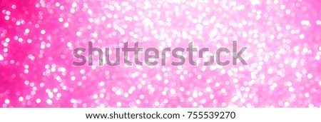 Pink abstract bokeh background with defocused lights christmas - panoramic
