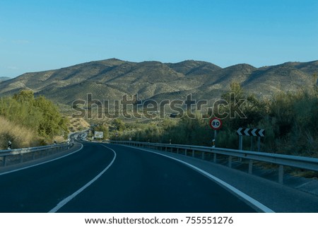 Drive road in Andalusia, South Spain