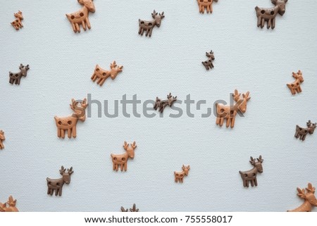 Reindeers on white background.