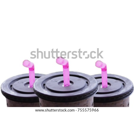 Tasty chocolate in plastic cup on white background