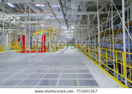 Conveyor steel structure for support machine of production line in the factory