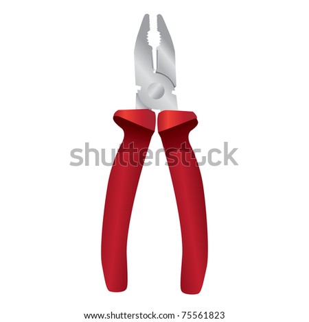 isolated pliers - realistic illustration