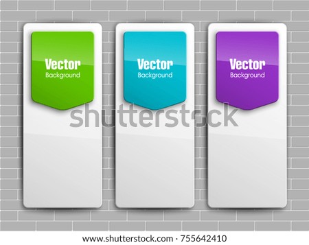 abstract banner set. The rectangle form as two advertising banner poster. The flat banner with rounded corners image. Advertising Design shape. label ribbon tag. Two straight arrow ribbon banner