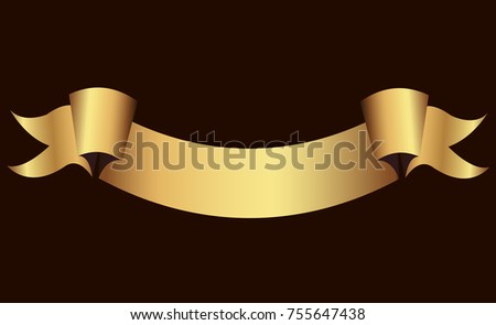 golden ribbon vector.