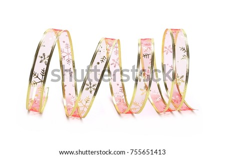 Pink ribbon isolated on white background
