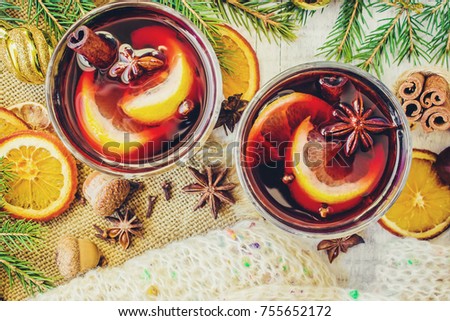 Mulled wine. Selective focus.