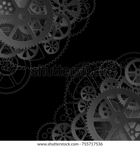 abstract technology background with gears, illustration clip-art