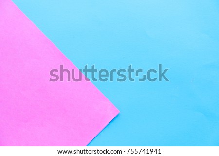 Abstract geometric paper background. Blue and pink trendy colors.