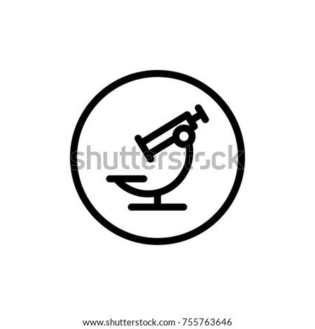 Microscope line icon. High quality black outline logo for web site design and mobile apps. Vector illustration on a white background.