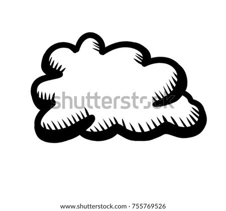 Digital illustration of a cloud doodle