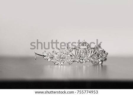 tiara on black table